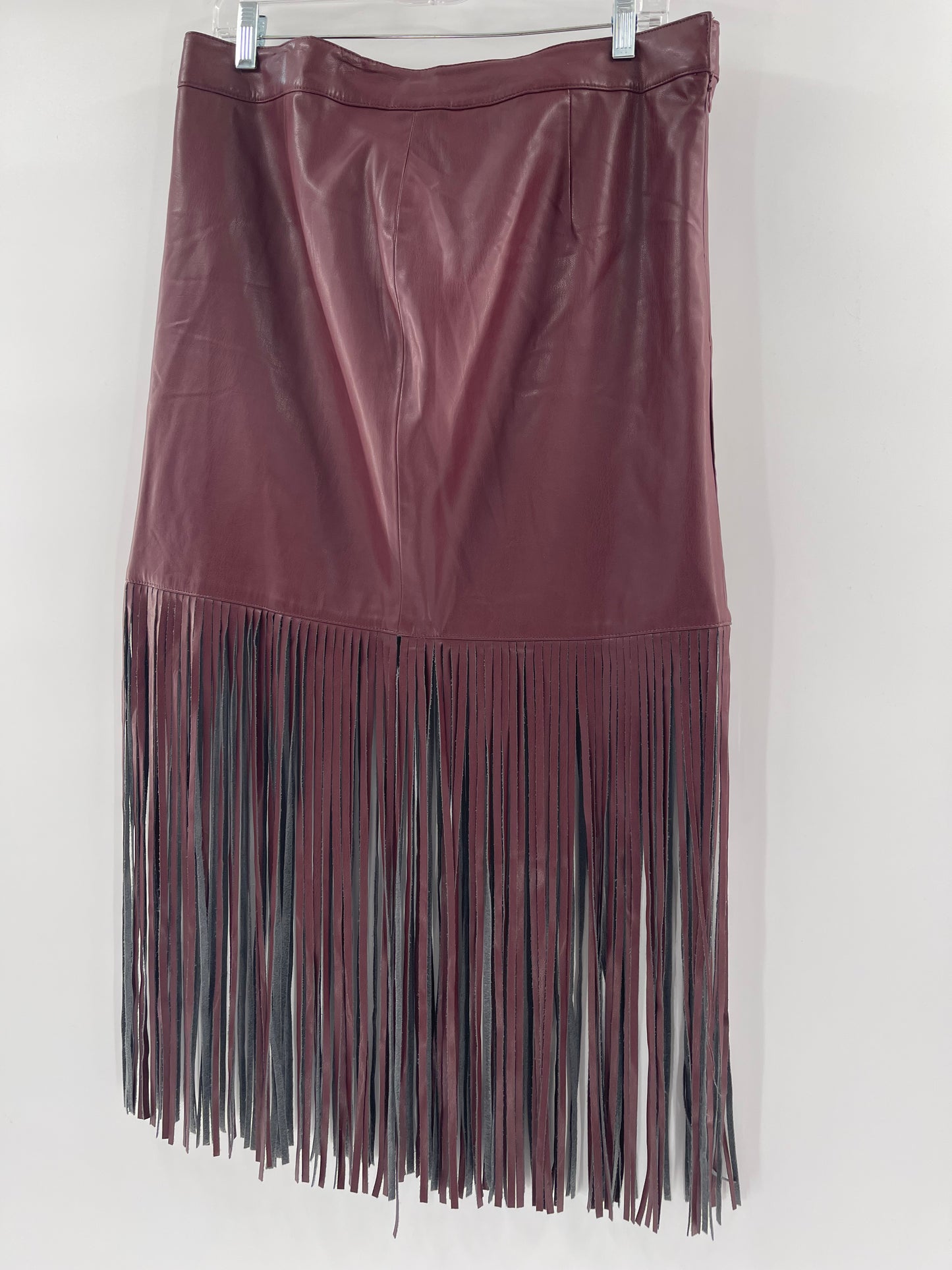 Maroon Vintage Kate +Mallory Fringe Hem (Size Large)