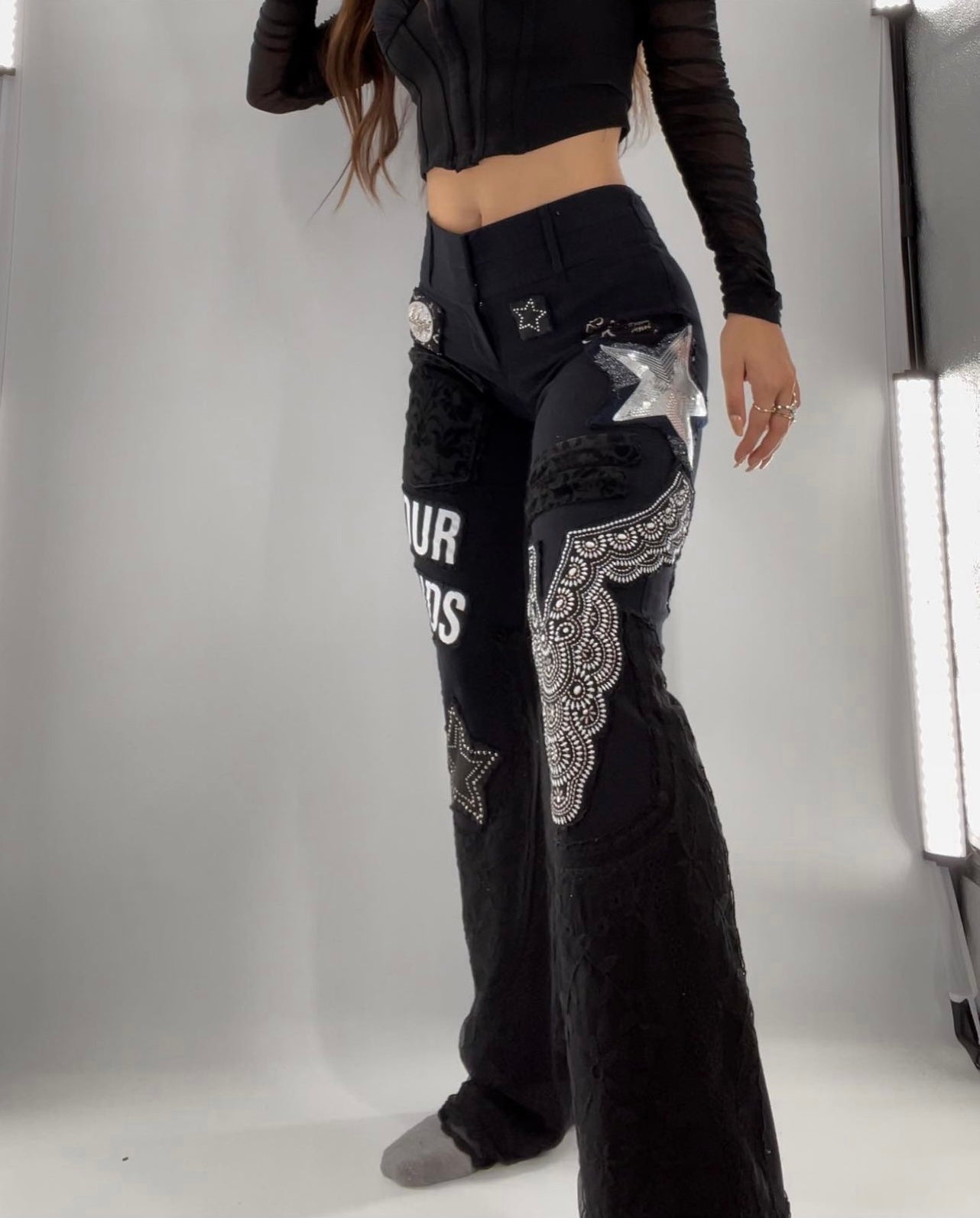 Custom - Handmade Patchwork Embroidered Flares (S)