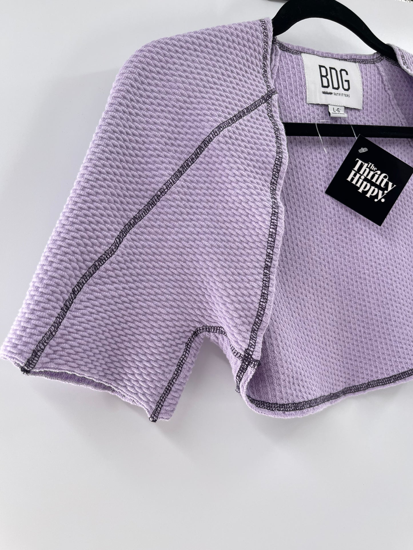 BDG Urban Outfitters Lilac Short Sleeve Shrug (Large)