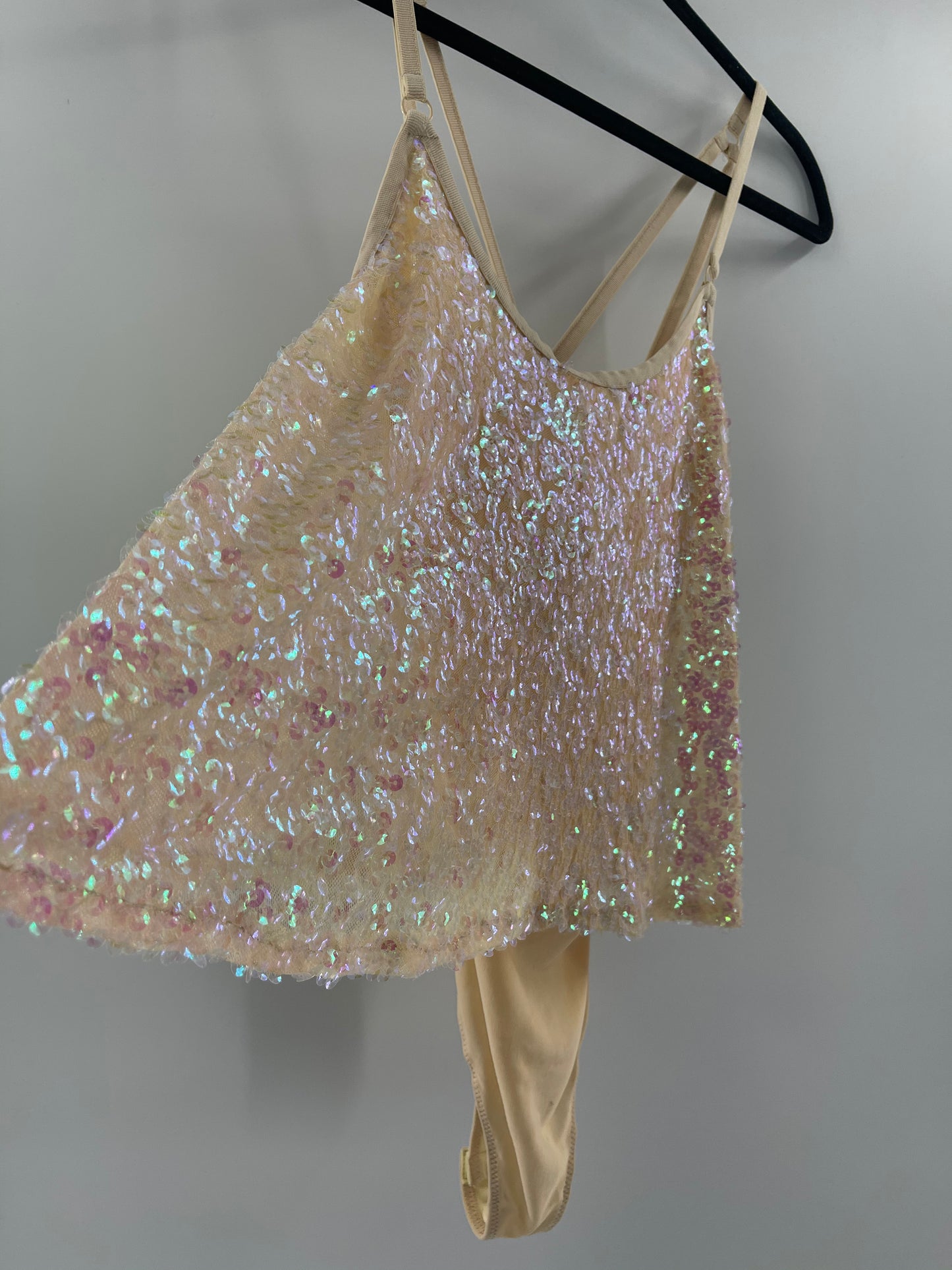 Free People Holographic Sequin Bodysuit (L)