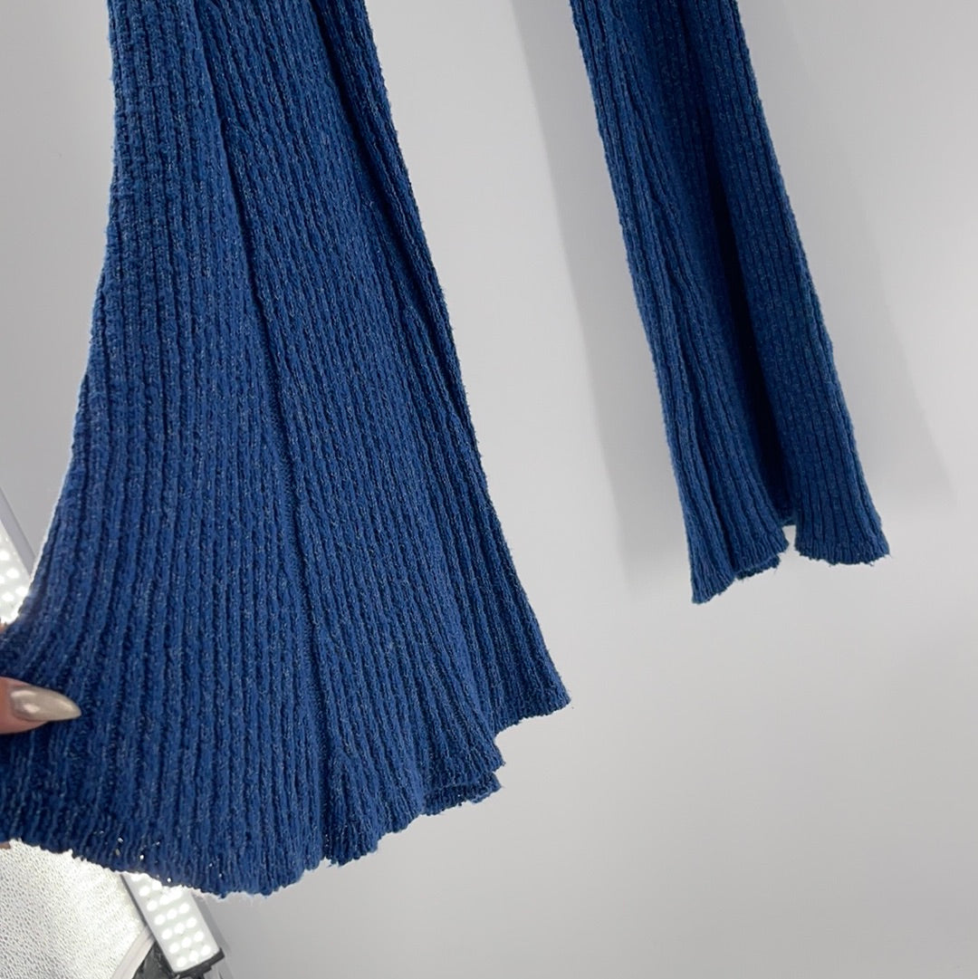 Free People Cobalt Blue Knit Flares (Sz XL)
