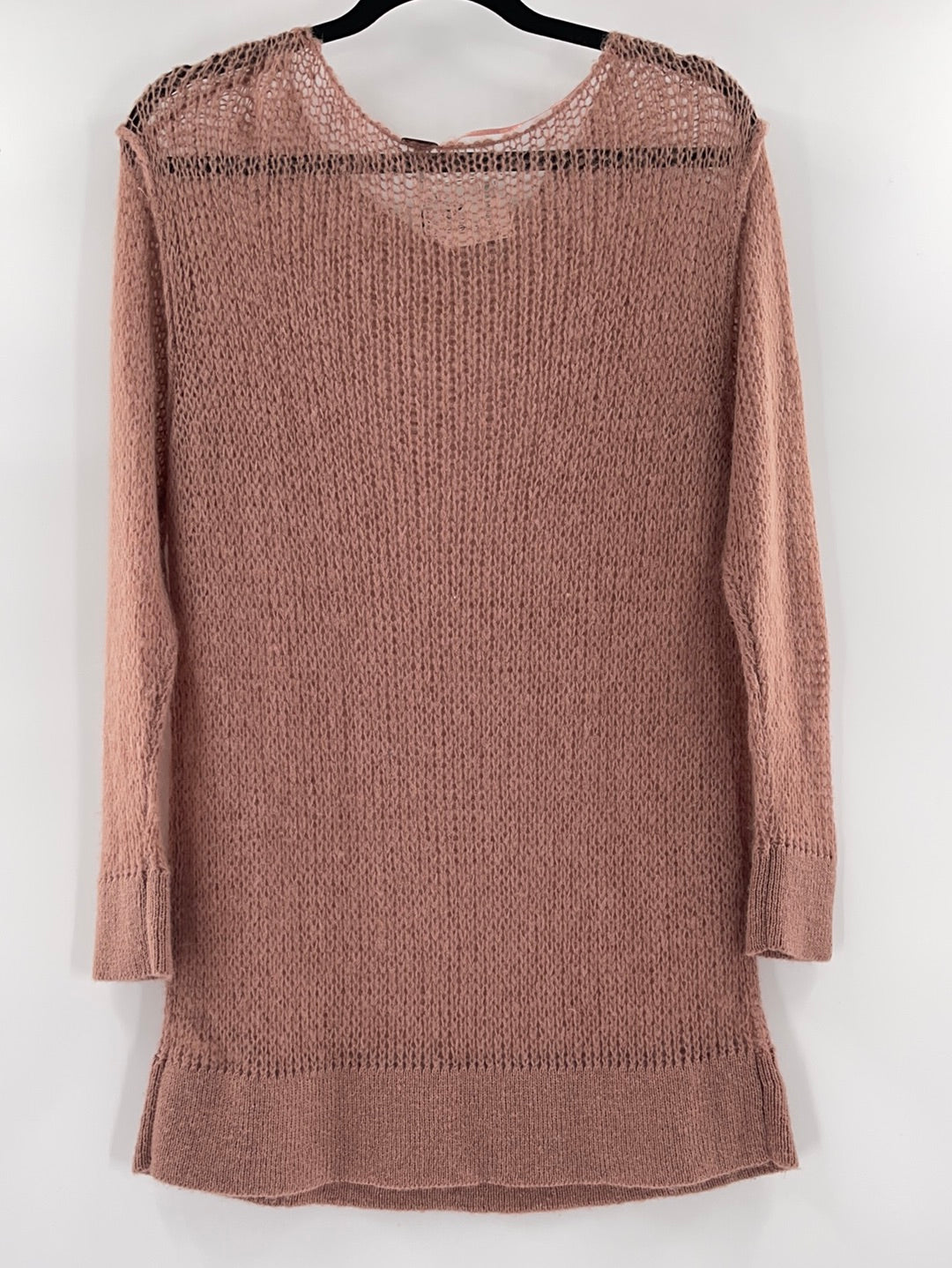 Free People Sheer Knit Off Dusty Pink Sweater (Size XS)
