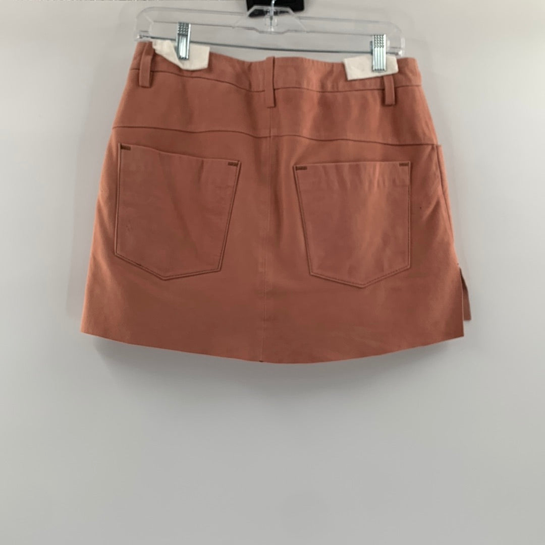 Anthropologie- ONETEASPOON- Peach Suede Mini Skirt ( Size M)
