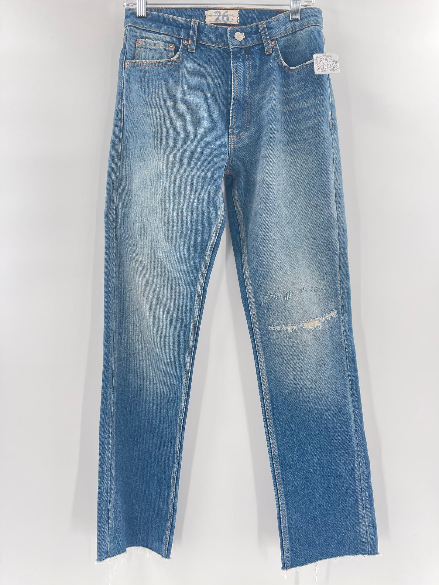 Free People Light Wash Ripped Jeans (size 26)
