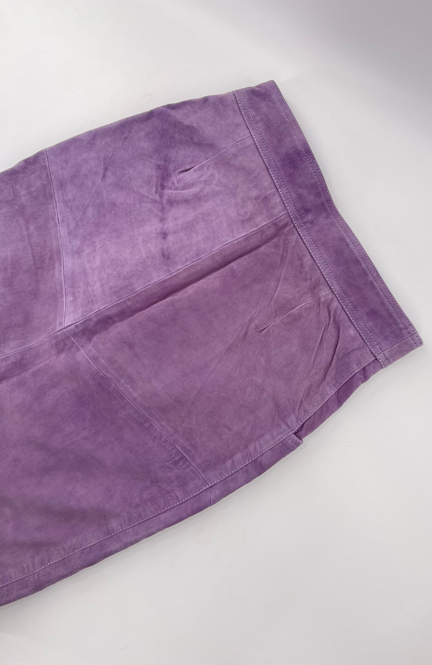 Free People Understated Purple Leather Knee Length Skirt (4)