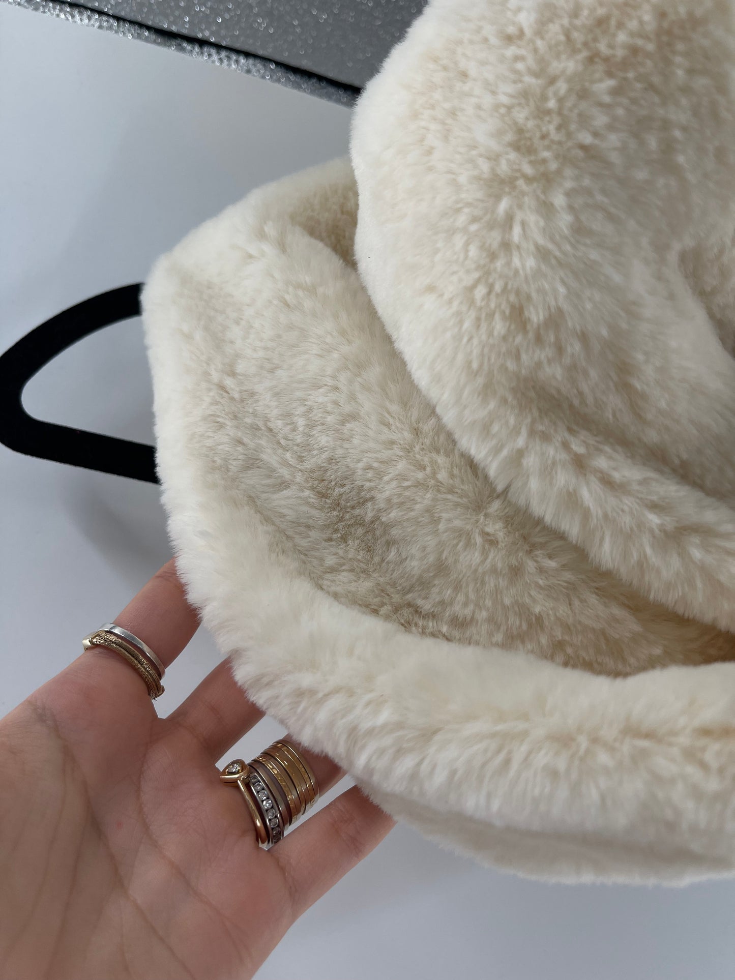 Free People Cream Fluffy Infinity Scarf (OS)