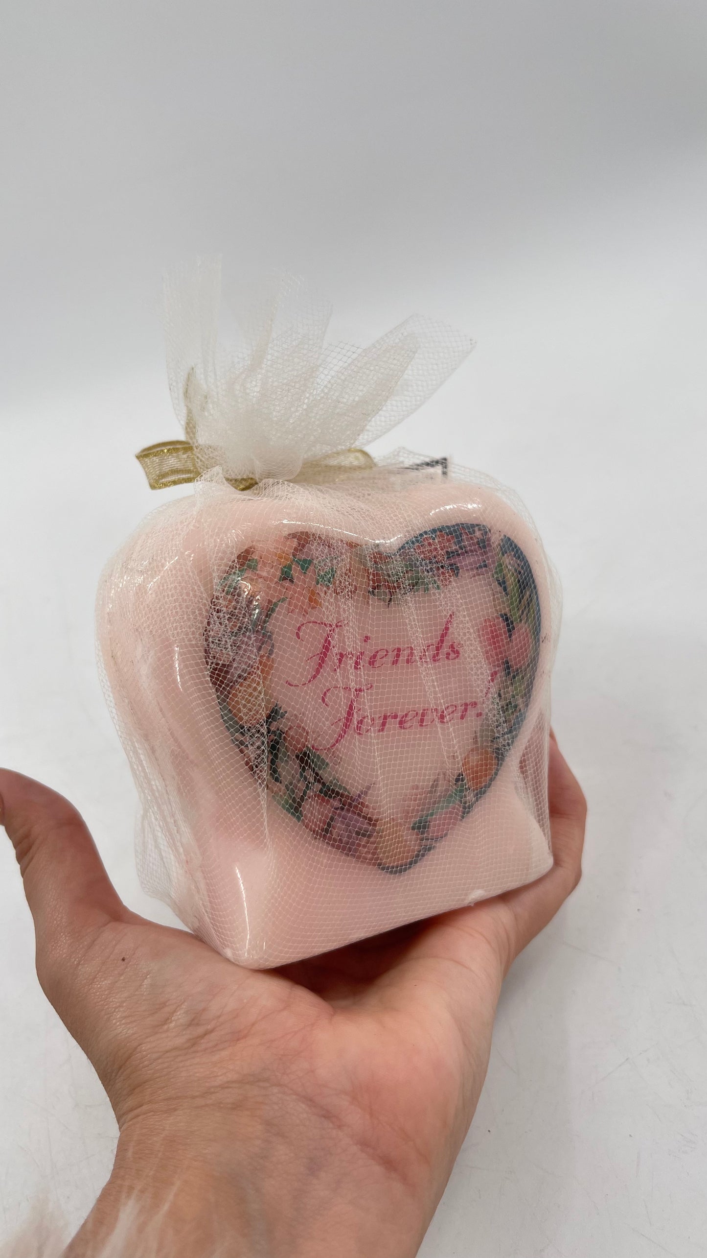 Vintage Friends Forever Heart Candle