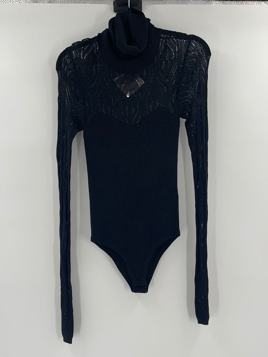 Free people Black Knit Bodysuit (S)