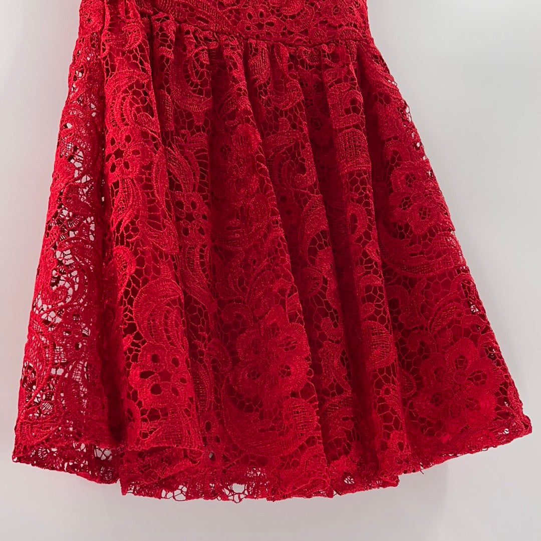 Francesca's - Red Lace Backless Mini (Small)