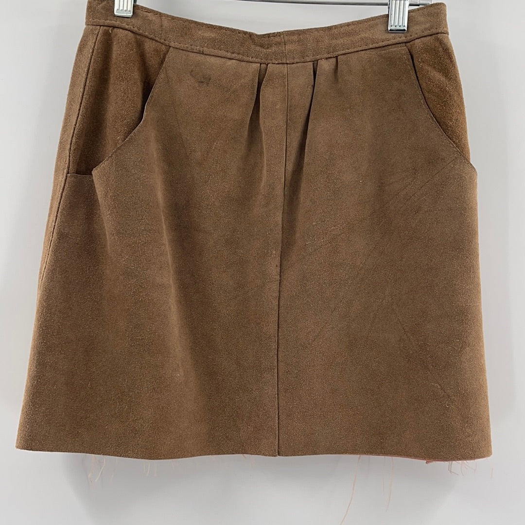 Urban Outfitters Brown Suede Mini Skirt (S)