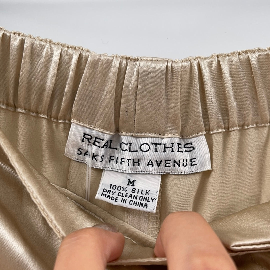 SAKS FIFTH AVE 100% silk champagne bottoms