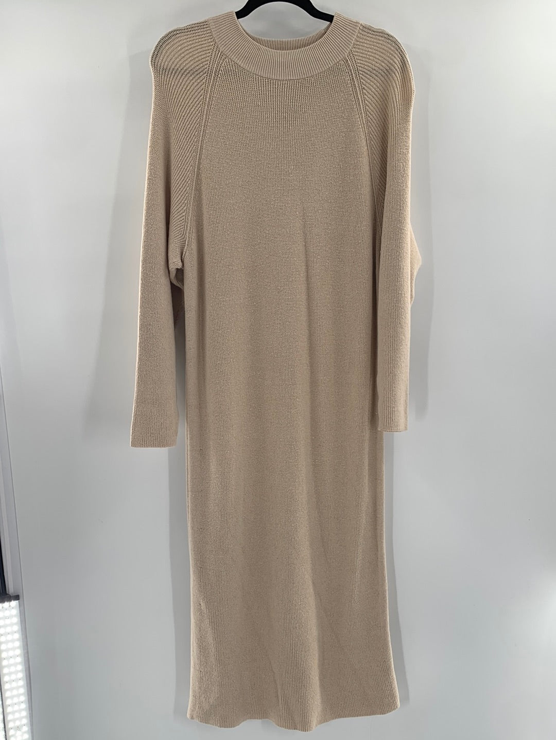 Free People Maxi Beige Sweater Dress (S)