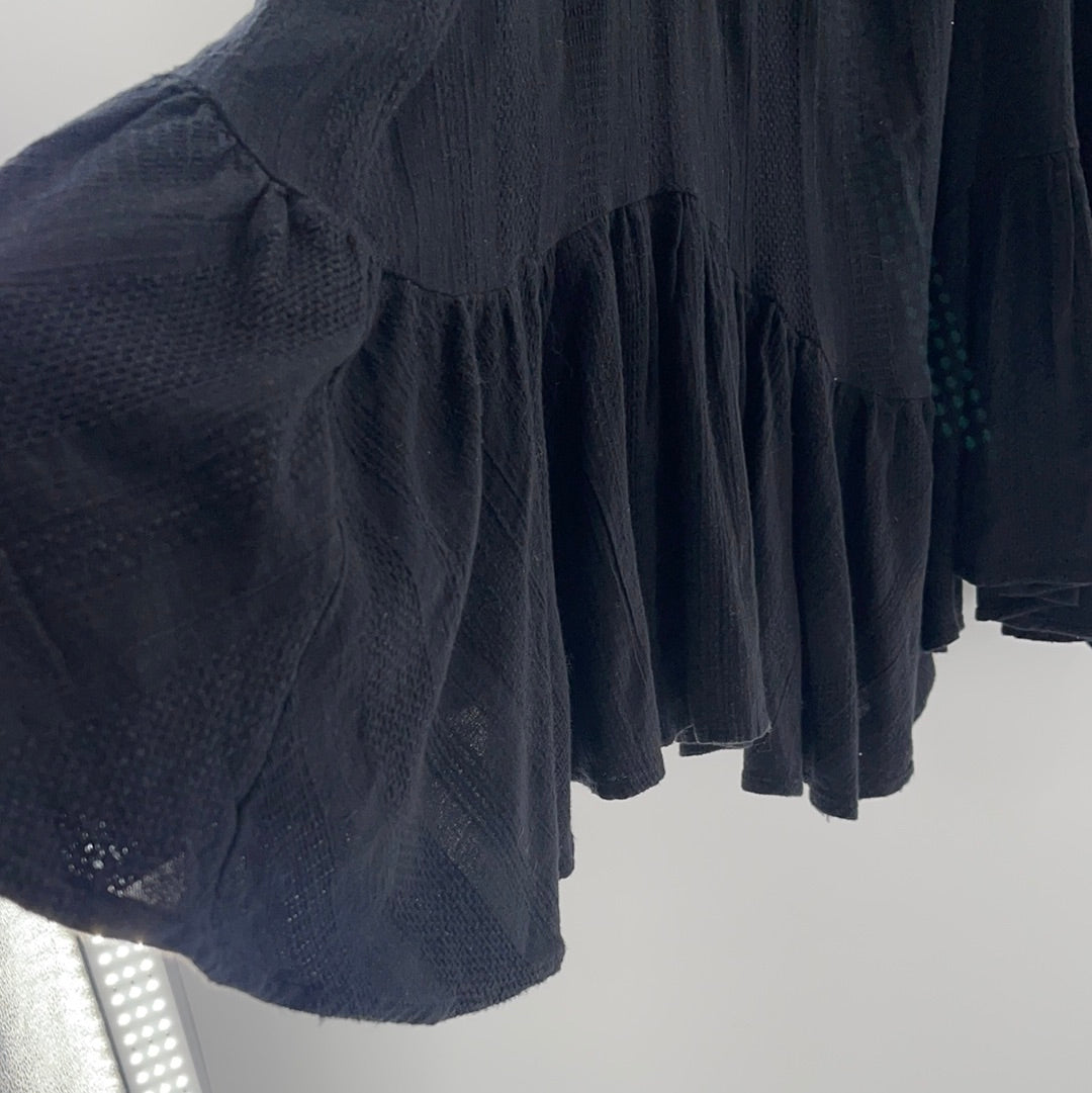 Free People - Black Pleated Mini Dress (XL)