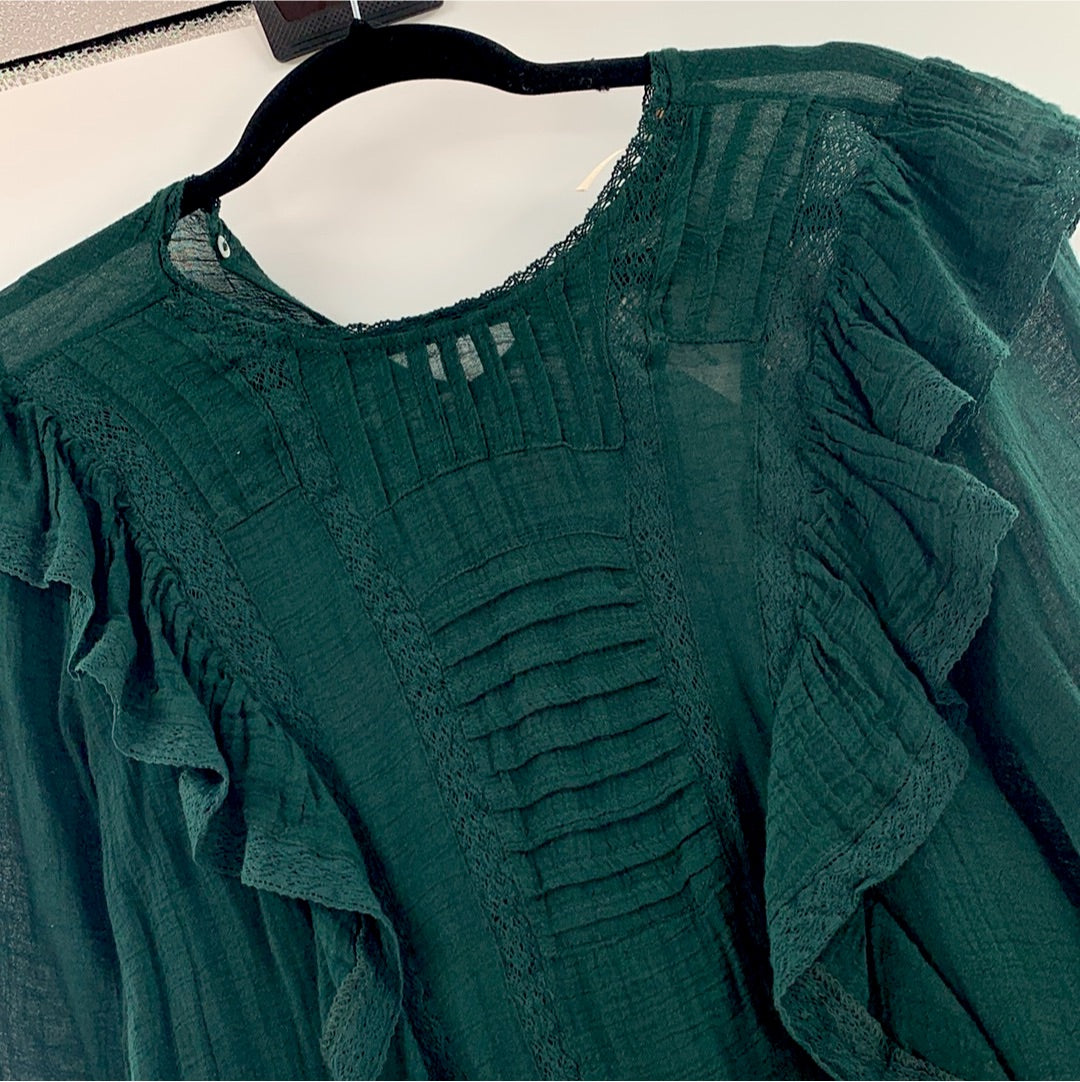 Free People Forest Green Blouse (XS)
