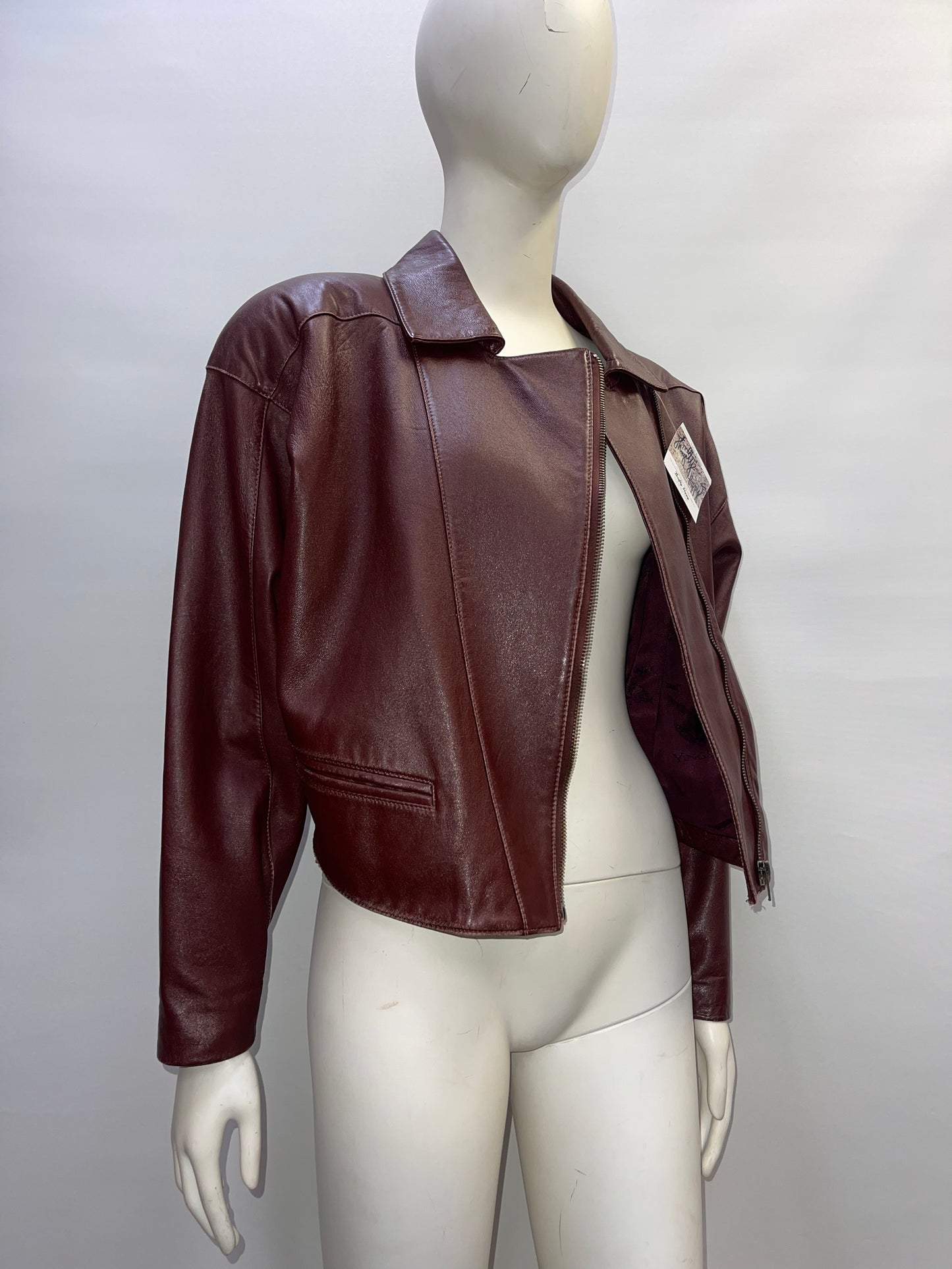 YingDak Burgundy Leather Jacket