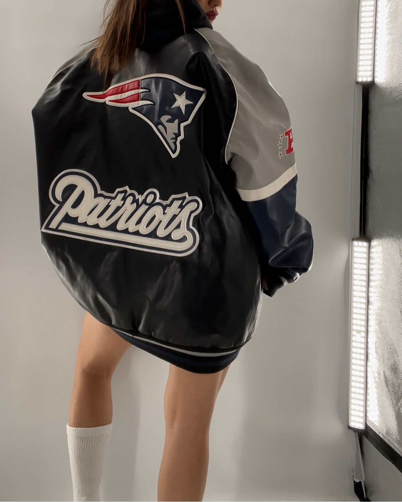 Patriots Leather Logo Bomber (XXL)