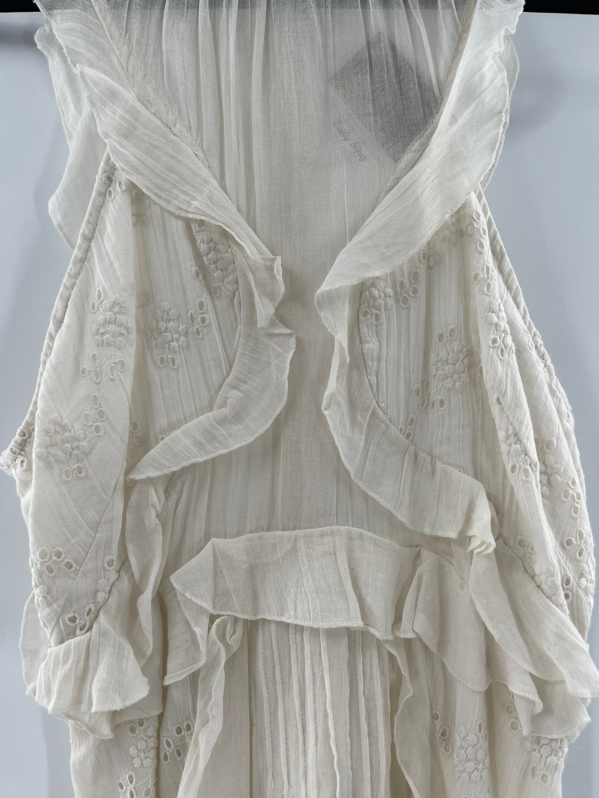 urban outfitters cream dress UO Cora Linen Open Back Midi Dress