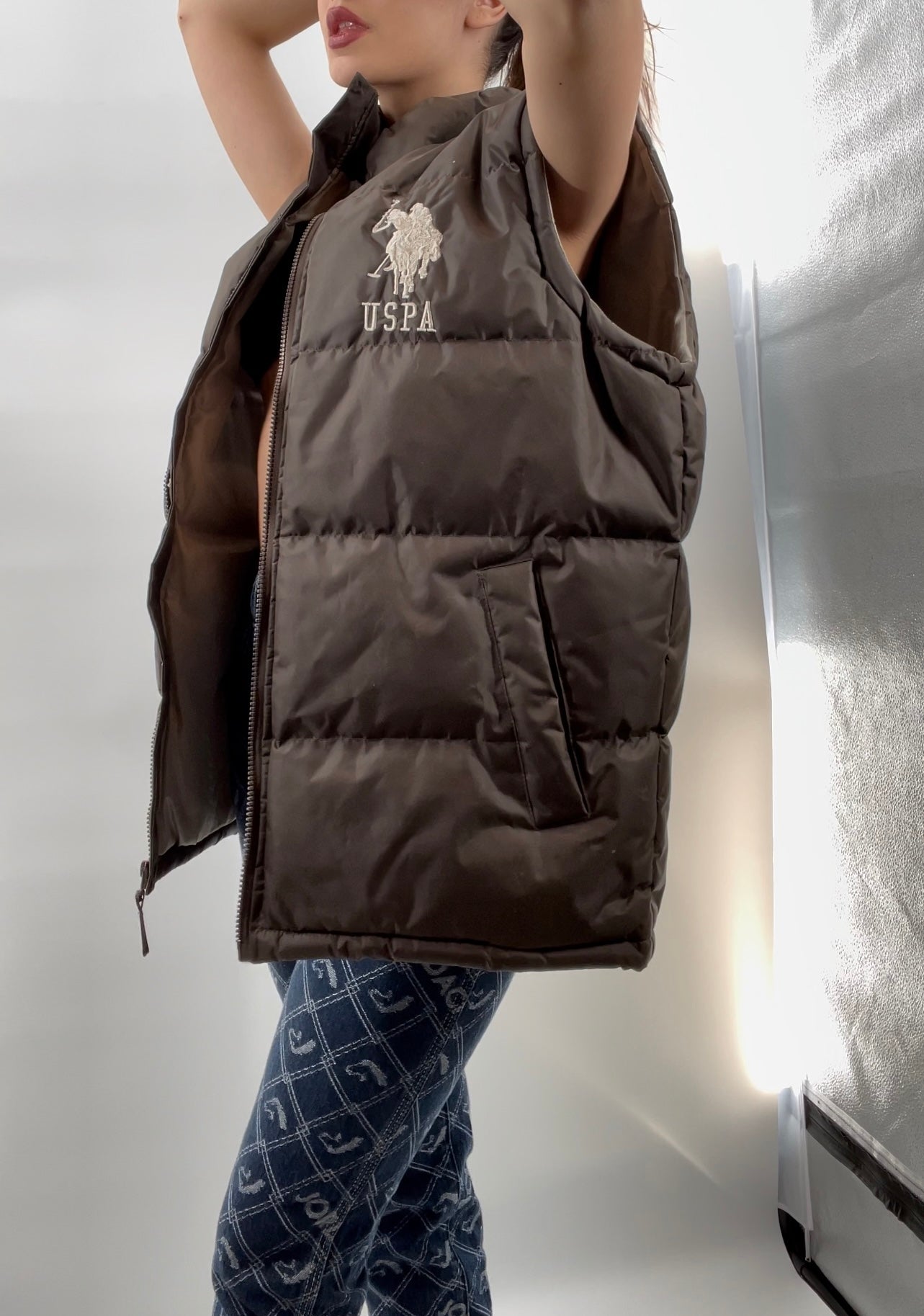 Brown USPA Puffer Vest (XL)