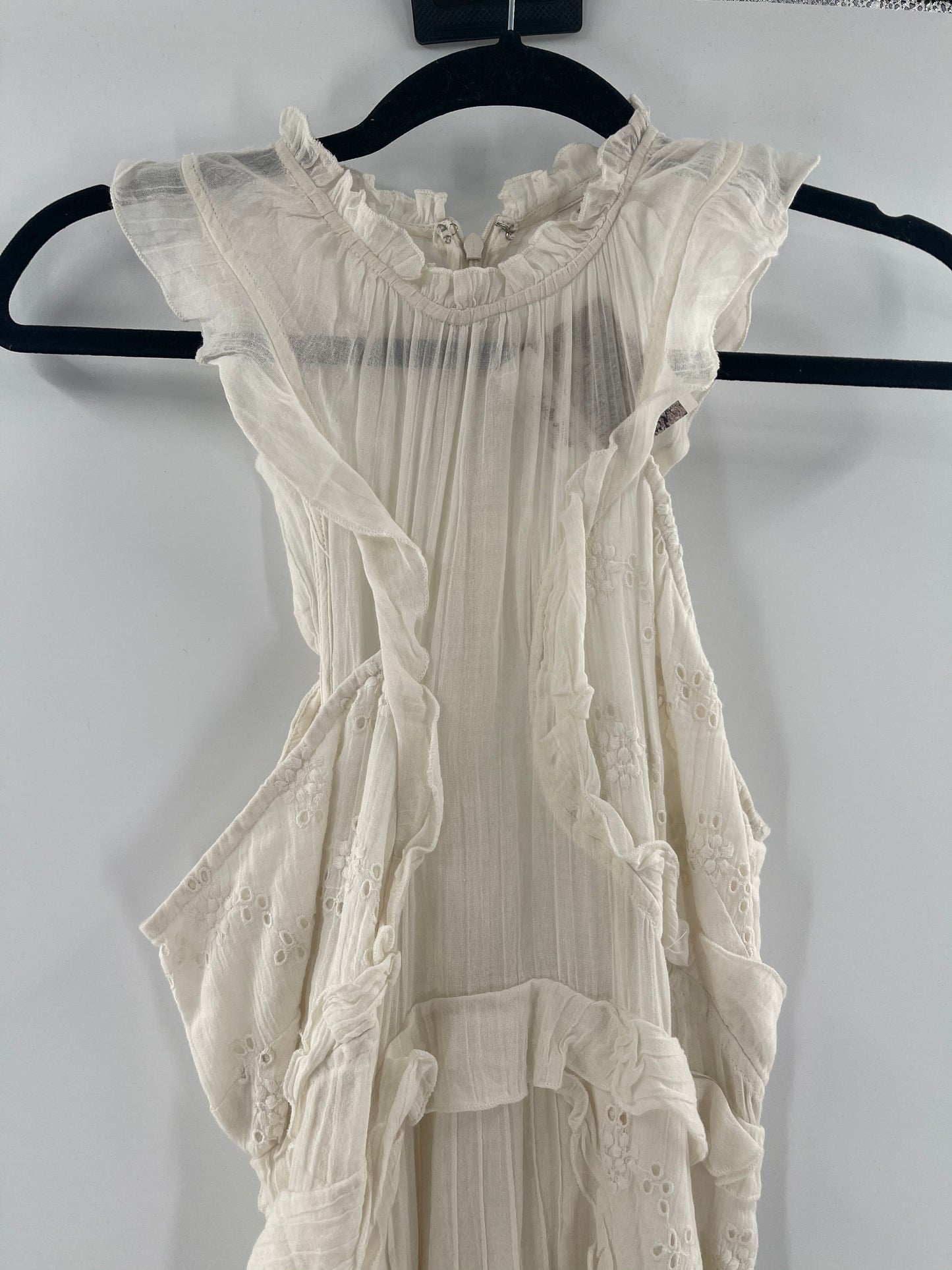 Urban Outfitters Cream Ruffled Mini Dress (Sz M)