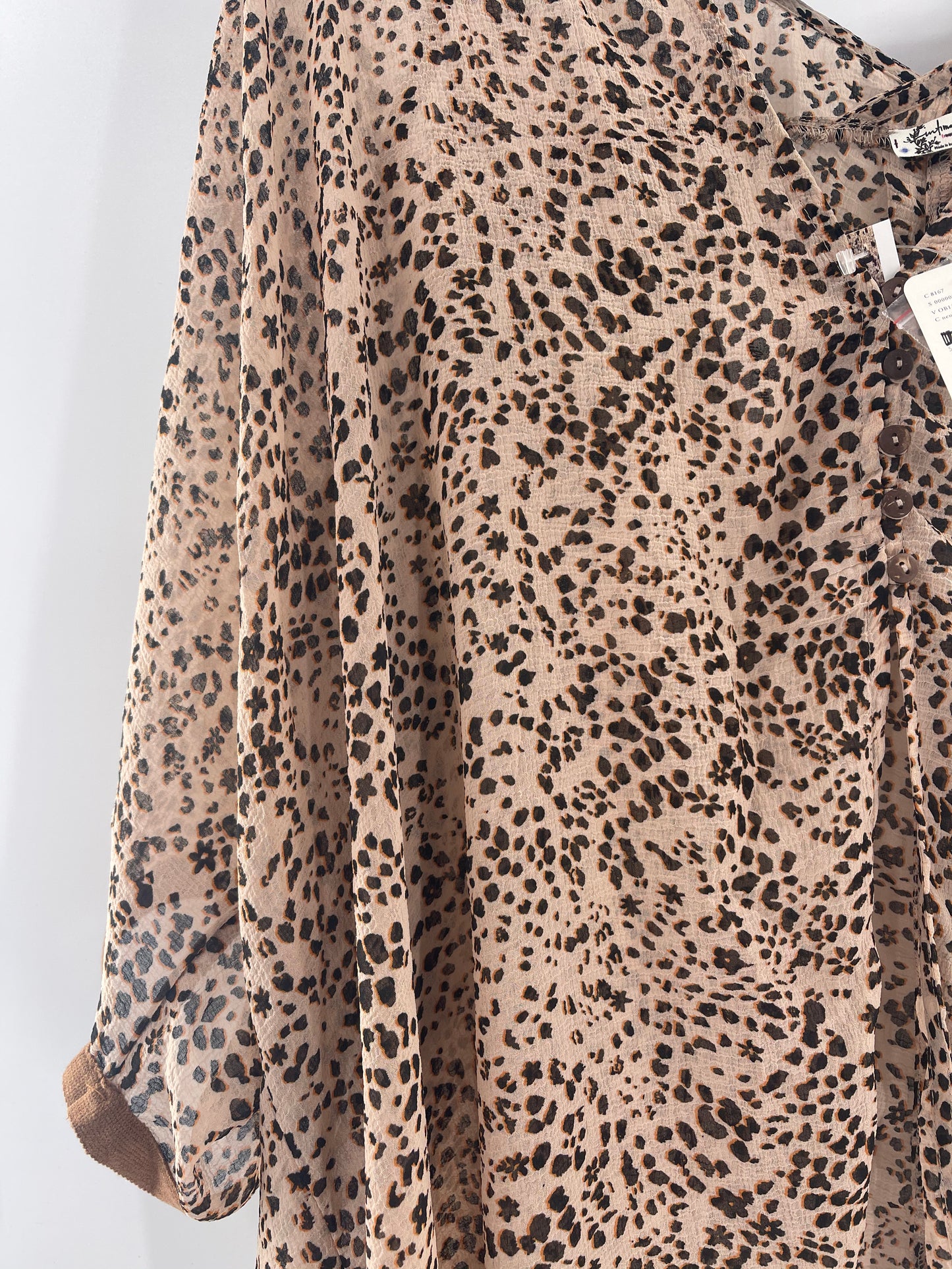 Free People Cheetah Print Blouse (S)