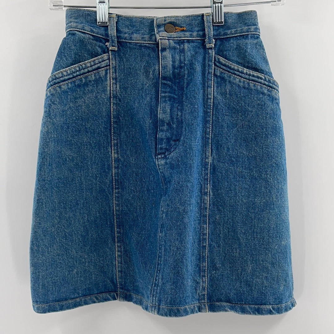 Lee Vintage Light Denim Mini Skirt (Size XS)