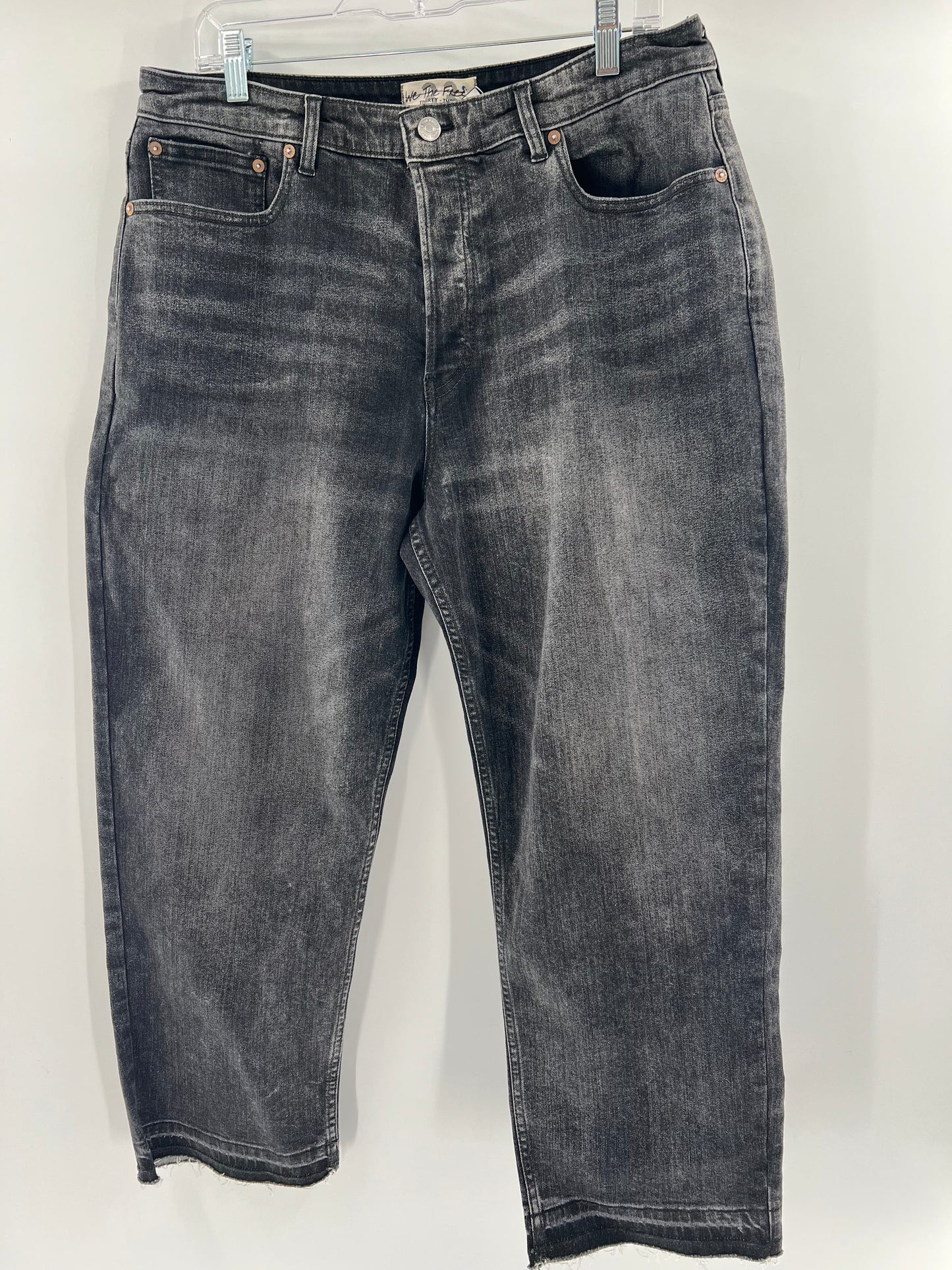 Black/Gray Free People Curvy Jeans (Size 33)