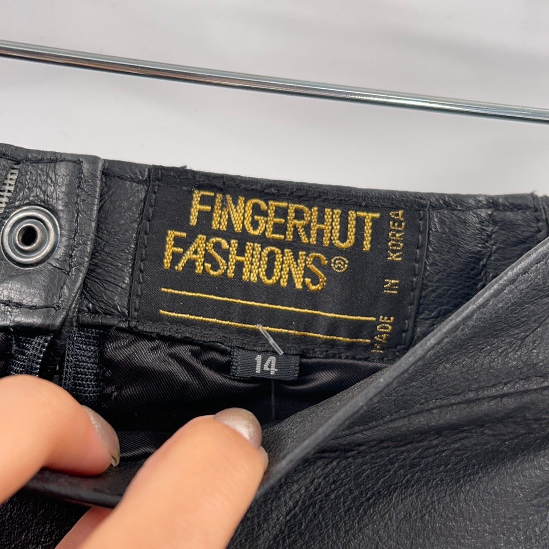 Fingerhut Fashions - Vintage 100% Genuine Leather (Shell) Skirt (Size 14)