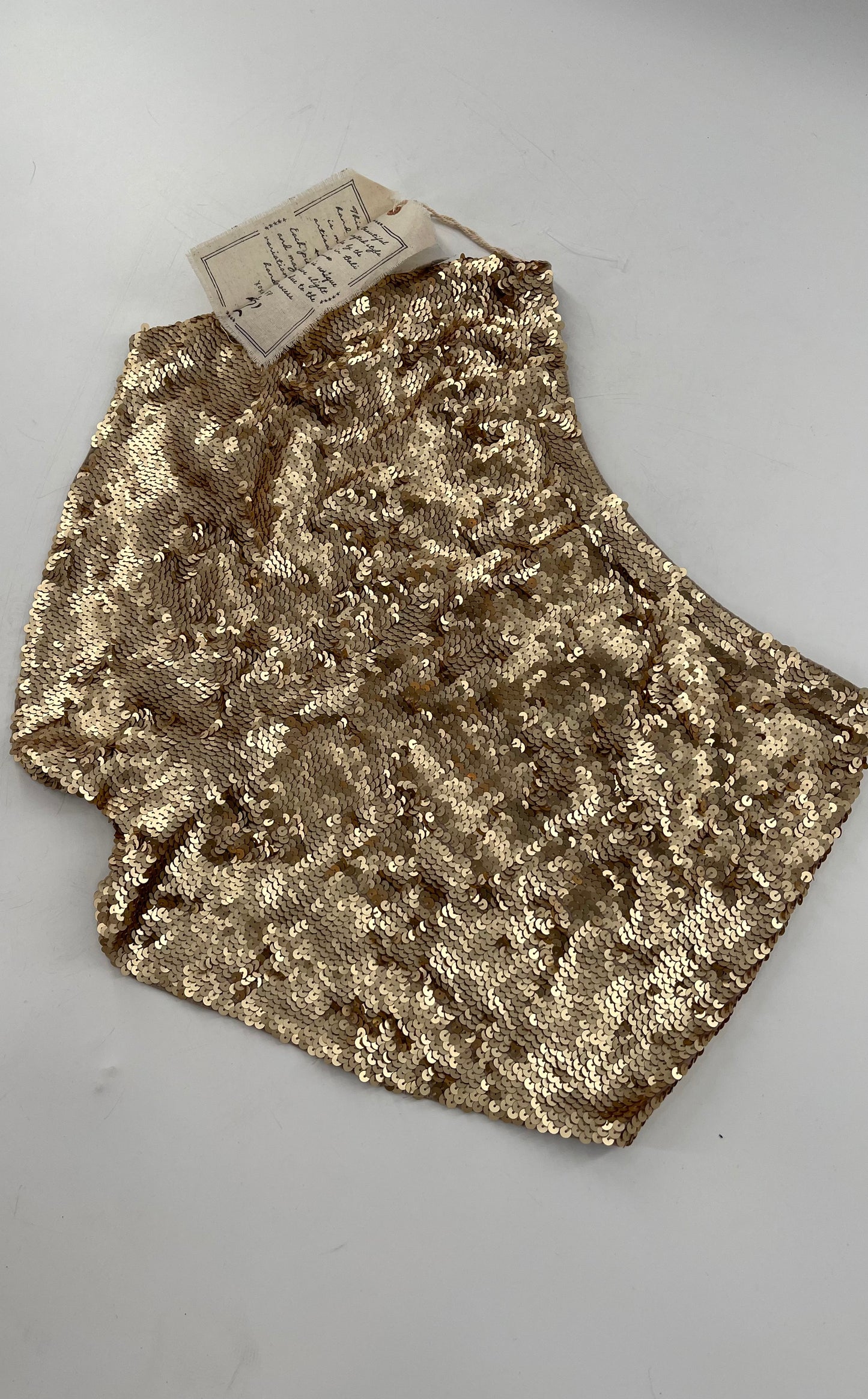 Free People Gold Sequin Shorts Size 2