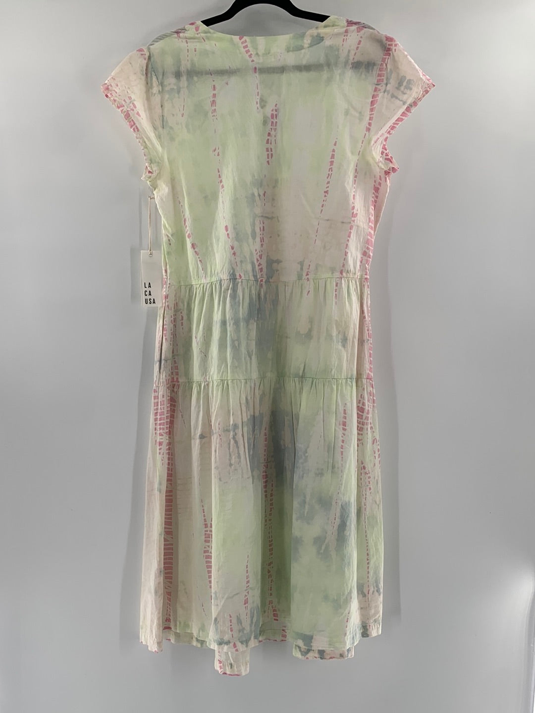 Lá causa - Anthropologie Pastel Tie Dye With Buttons and Ruffle Details Maxi Dress (Size L) - With Tag -