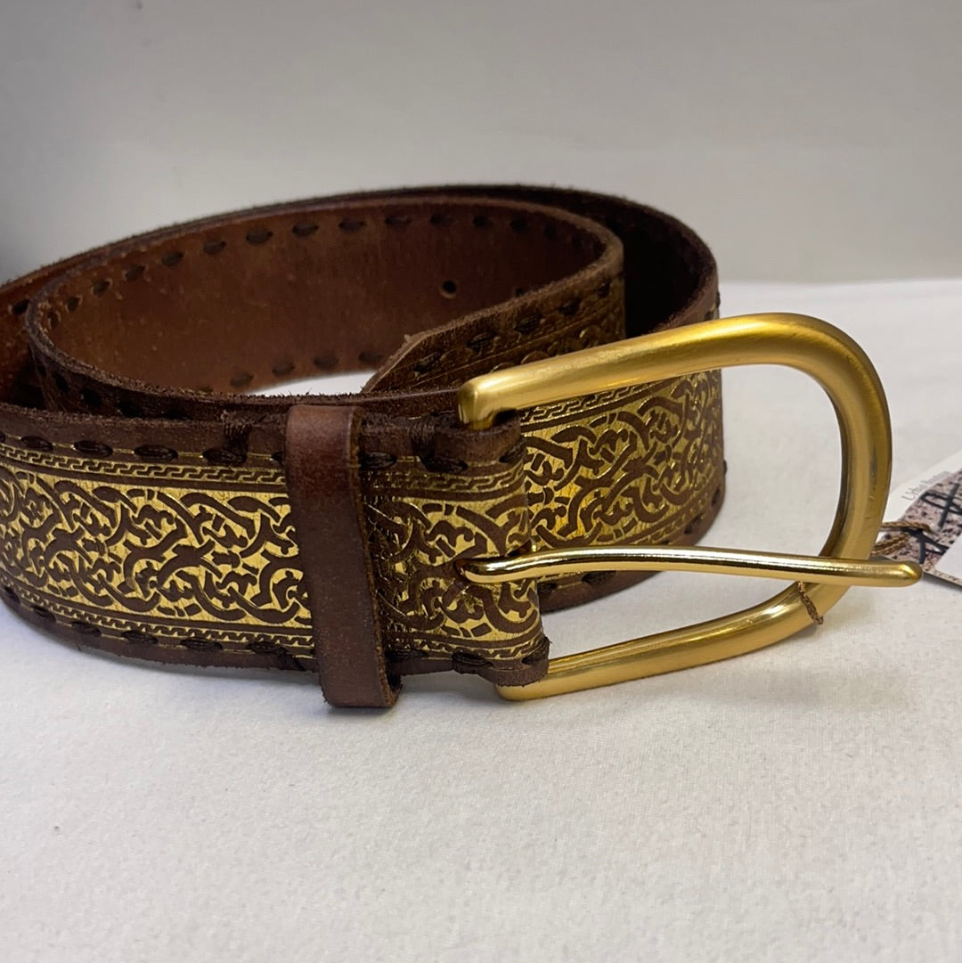 Anthropologie Leather belt with Brass Buckle