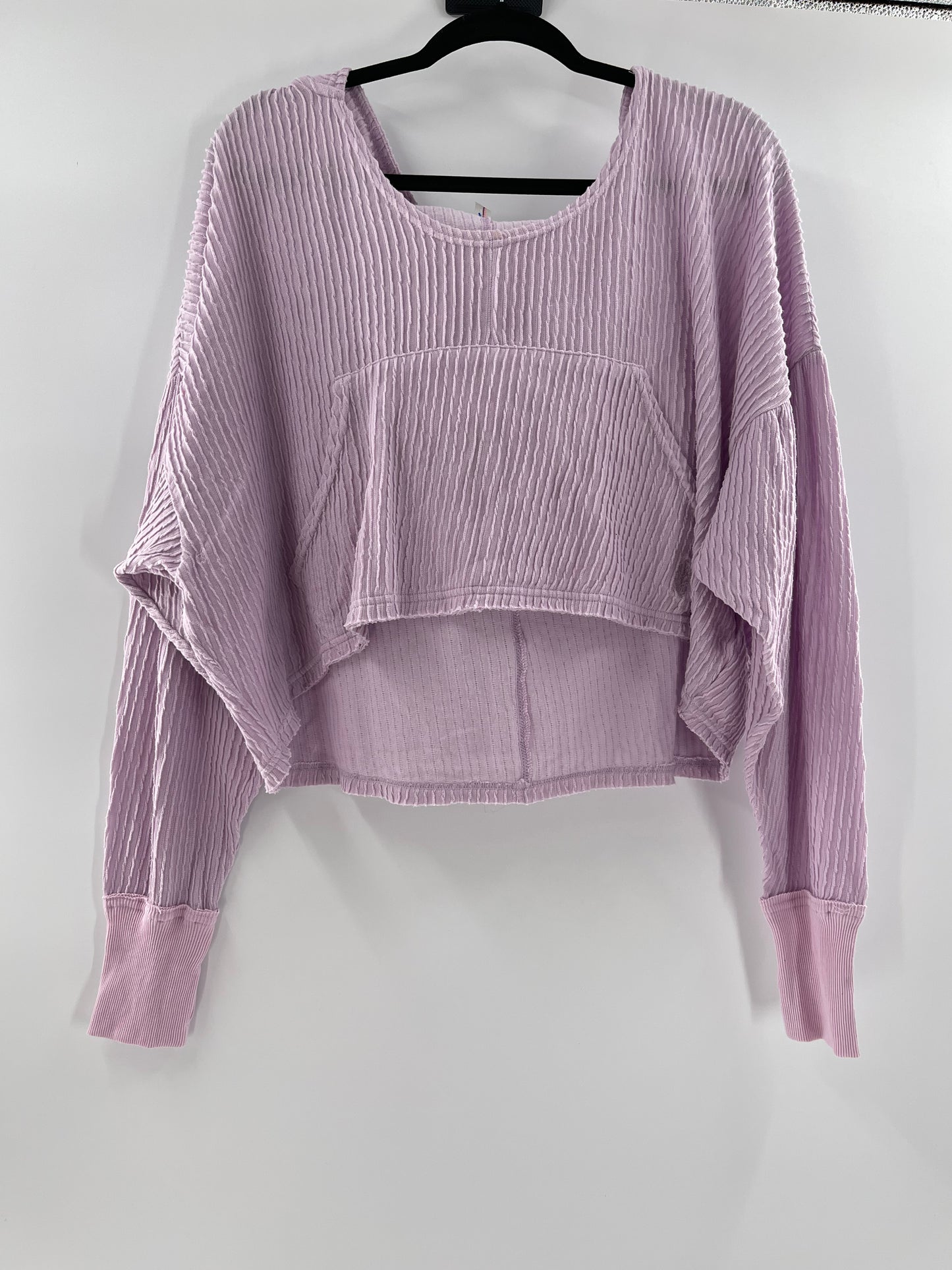 Free People Movement Cropped Ribbed Hoodie Lilac (Small)