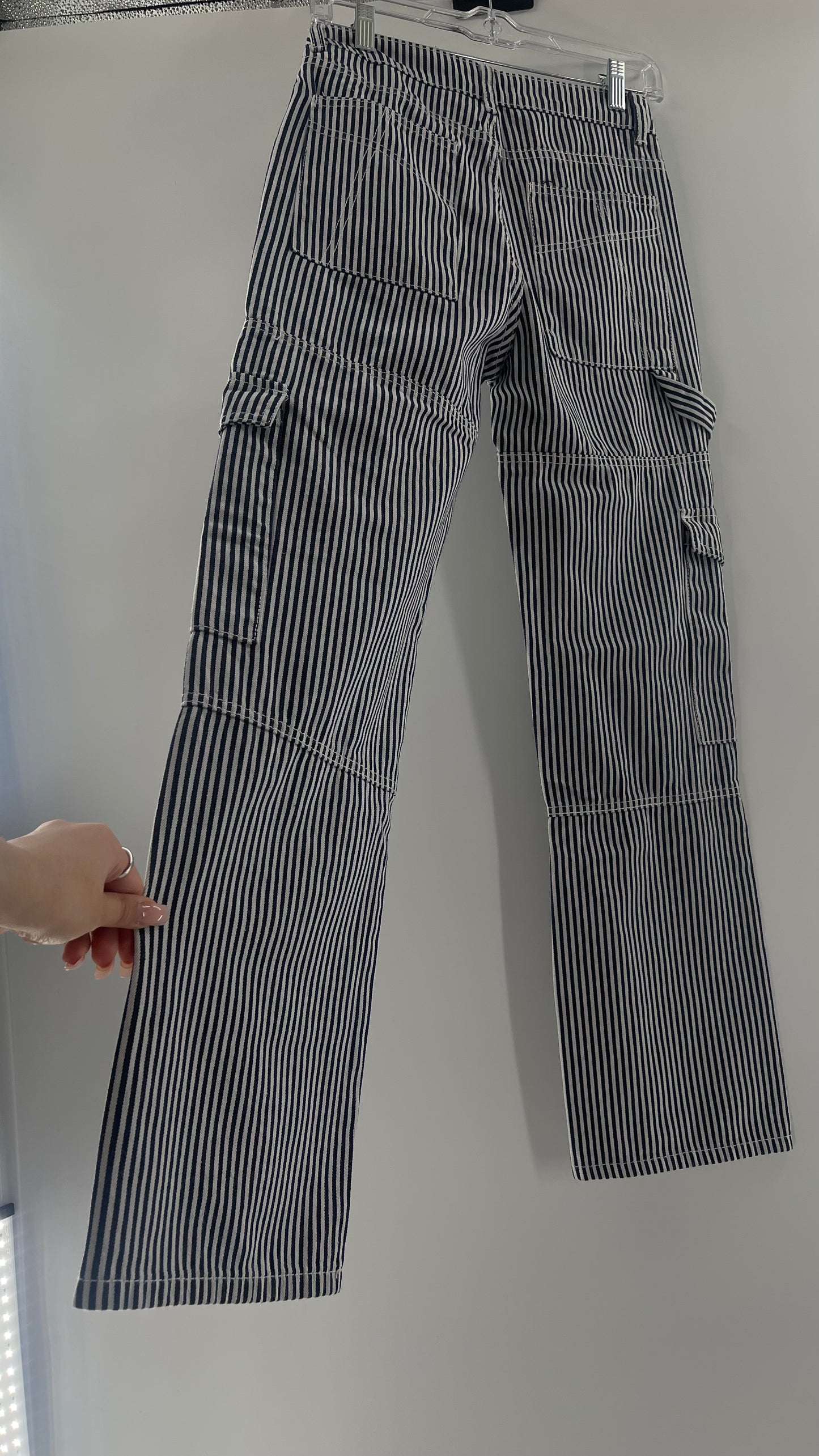 Edikted Stripe Out Cargos with Tags Attached (XS)