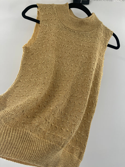 Urban Outfitters Gold Glitter Knit Tank (M)