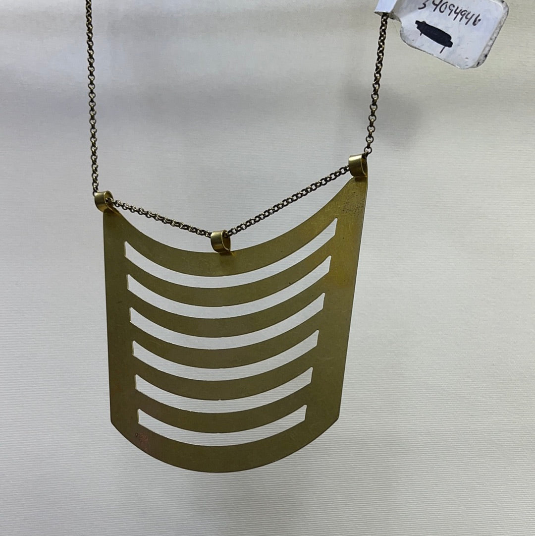 Urban Outfitters Laser Cut Gold Plaque Necklace