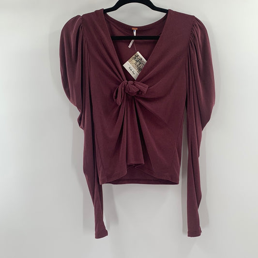 Free People Burgundy Knit Long Sleeve (S)