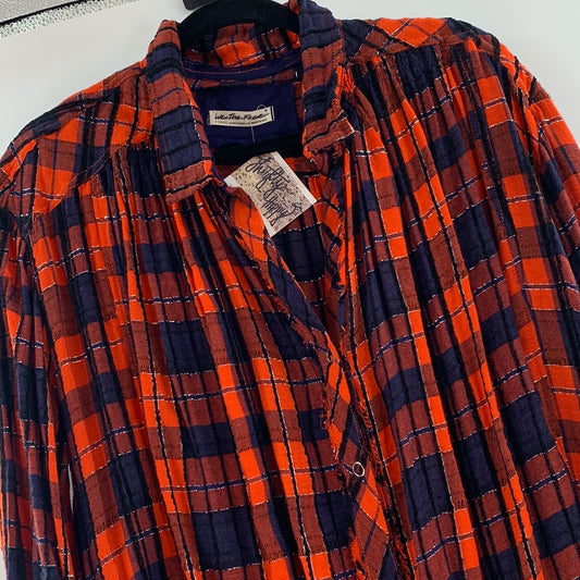 Free People Red Oversized Flannel (XS)