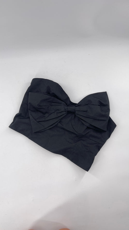 Hutch Anthropologie Black Bow Front Tube Top (Large)