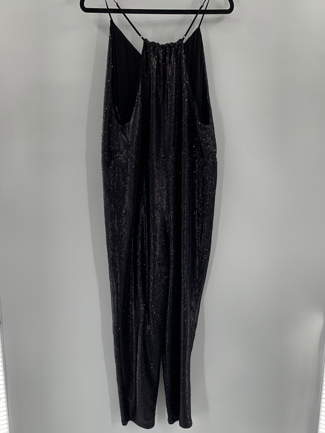 Free People - Sequin Black Jumpsuit (Size Medium)