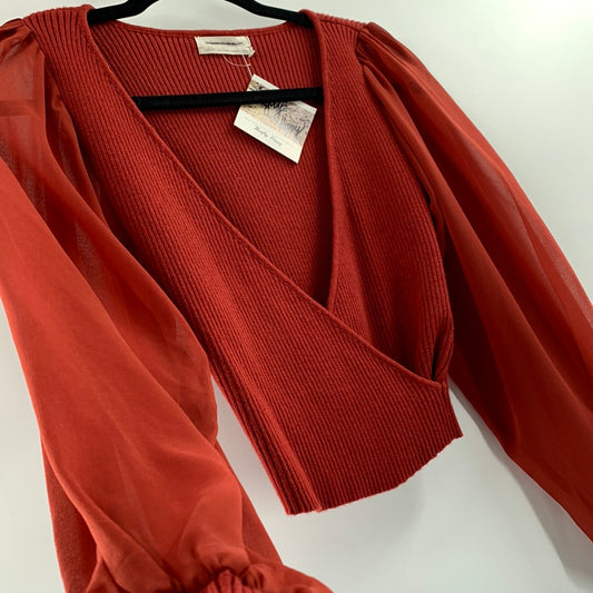 Urban Outfitters Red Knit Blouse (XS)