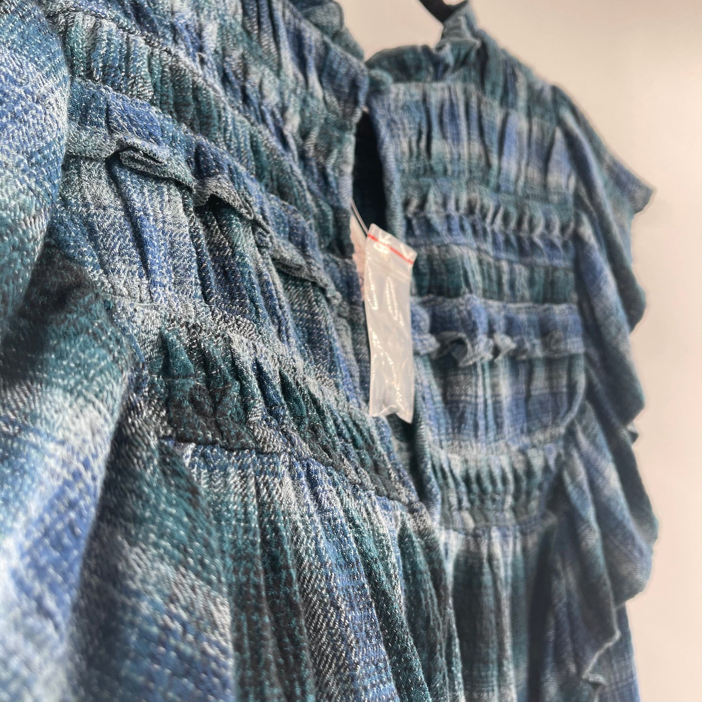 Free People Blue Plaid Tunic (S)