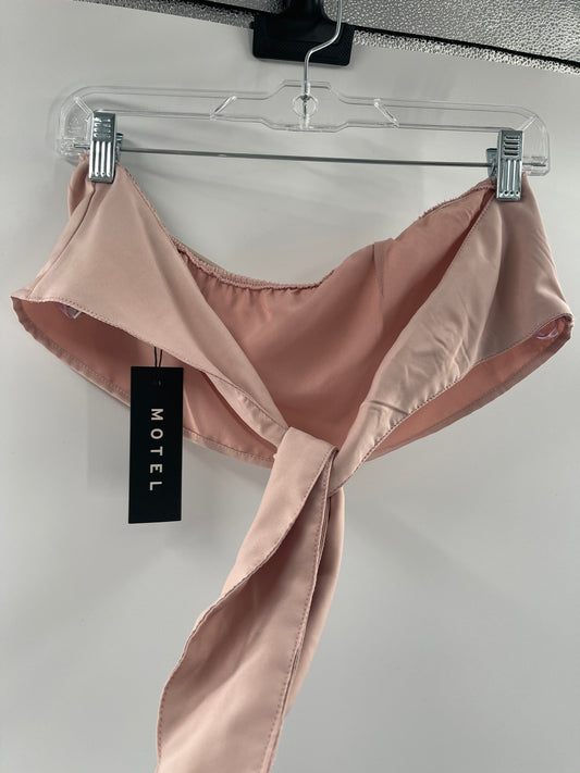 Motel Satin Pink Tie Back Bandeau (S)