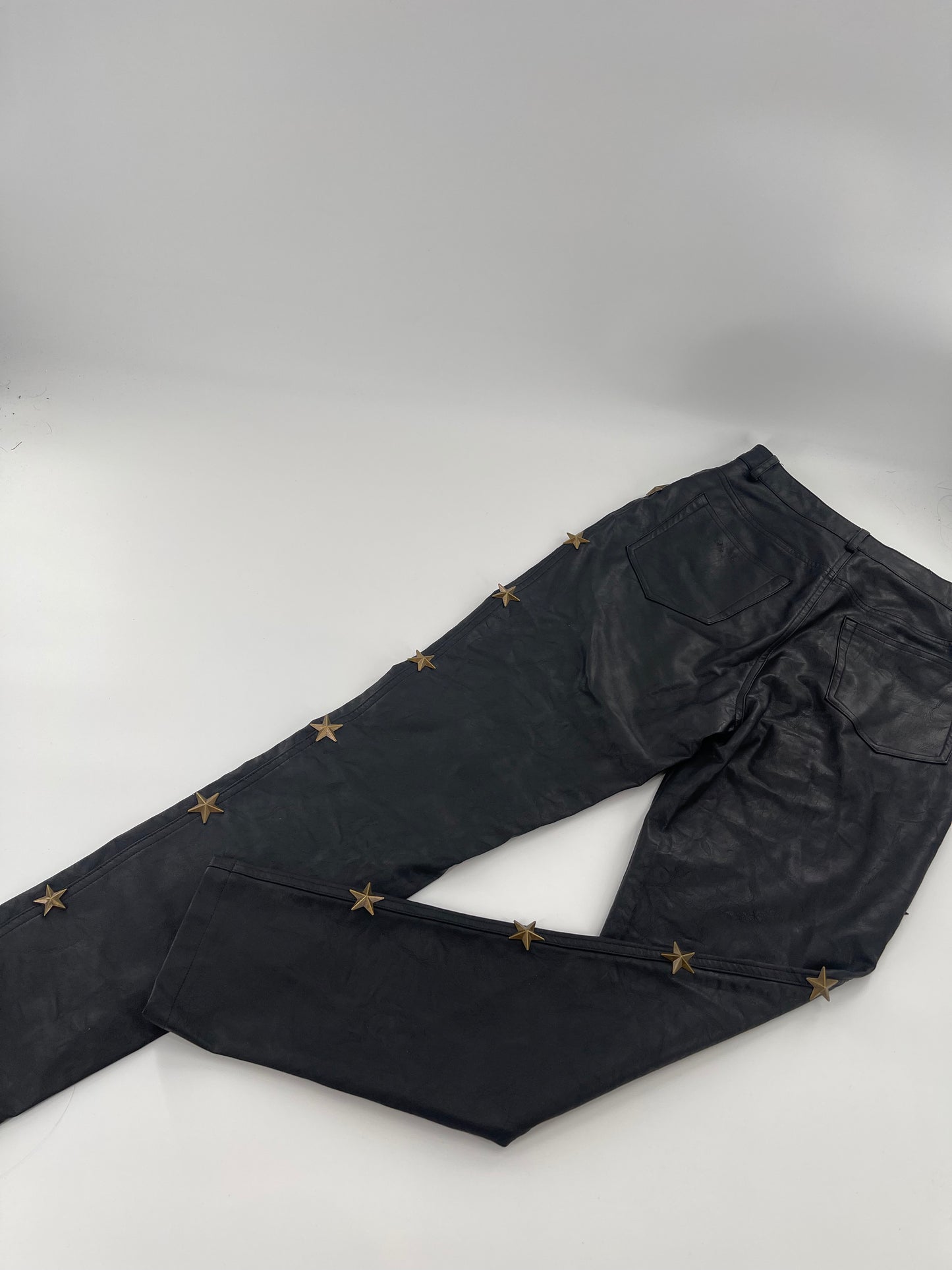 Jagger & Stone Faux Leather Pants with Metal Stars (Sz 6)