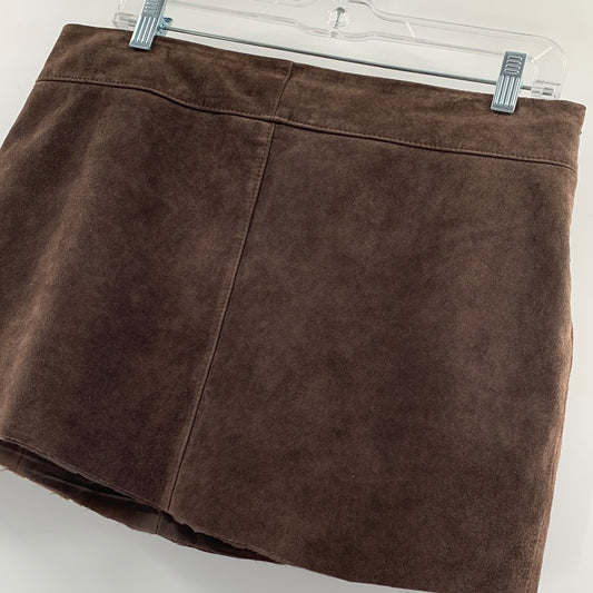 Urban Outfitters Renewed 100% Suede Vintage Mini Skirt (Size small)