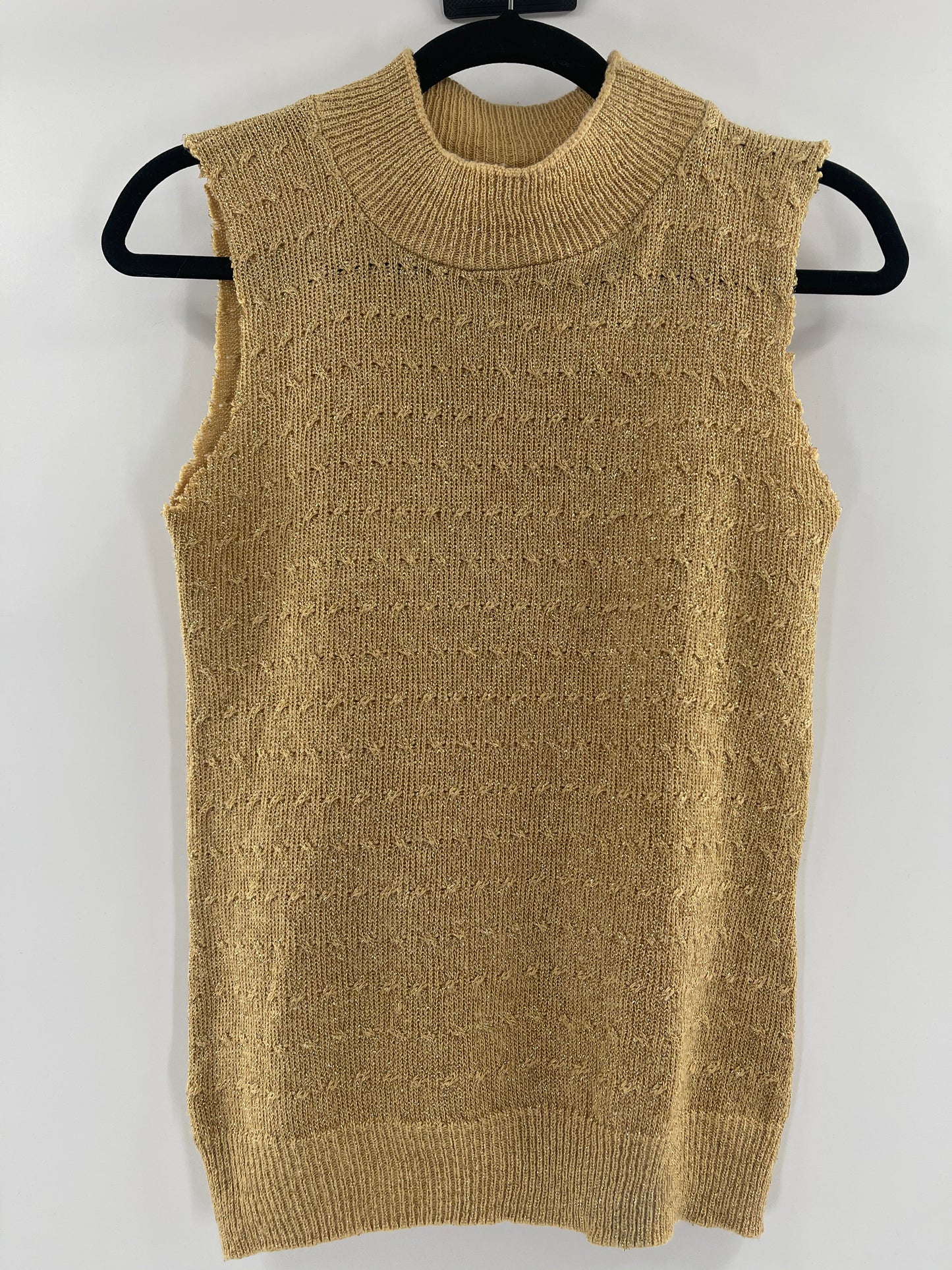 Urban Outfitters Gold Glitter Knit Tank (M)