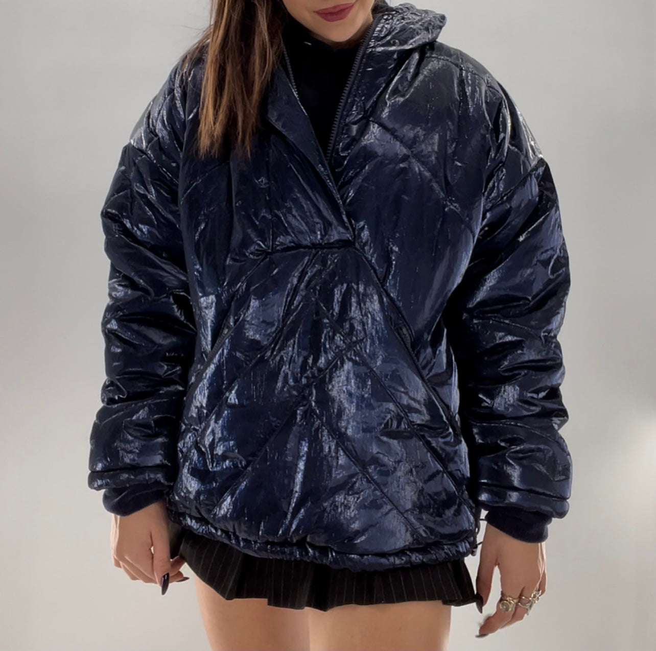 Free People Navy Blue Puffer (Medium)