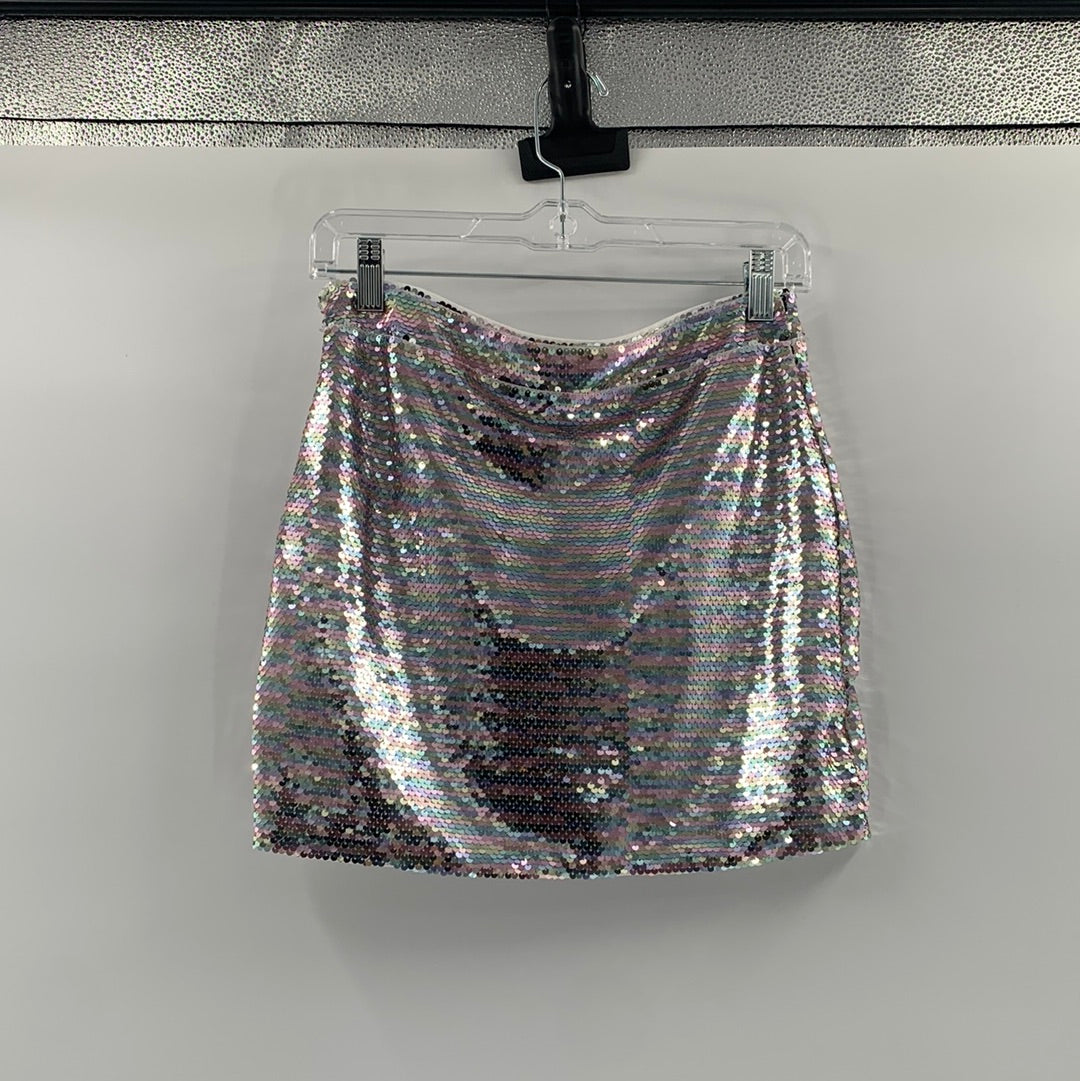 Urban Outfitters Rainbow Sequin Mini Skirt (Size S)