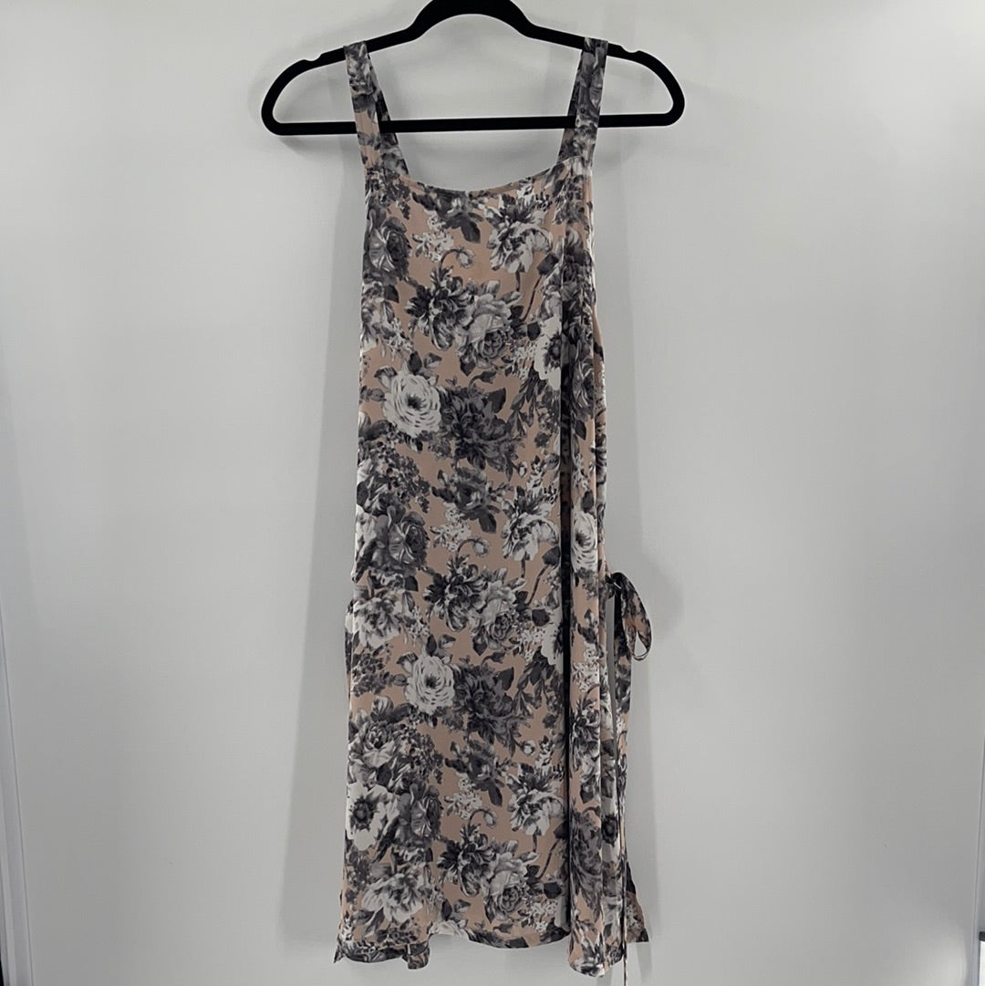 Free People Intimately - Grey Flower Pattern Midi Dress (Size XS)