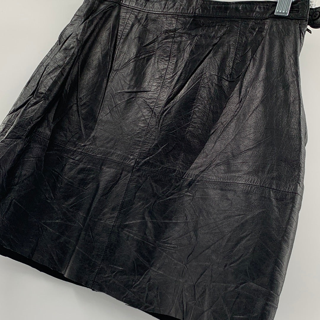Urban Outfitters Black Leather Mini Skirt (Sz5/6)