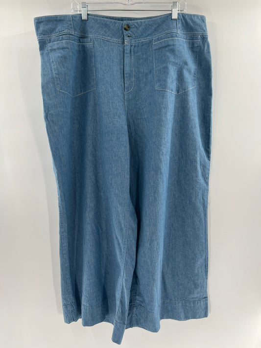 Pilcro and the letterpress Anthropologie Wide Leg Jeans (Size 22W)