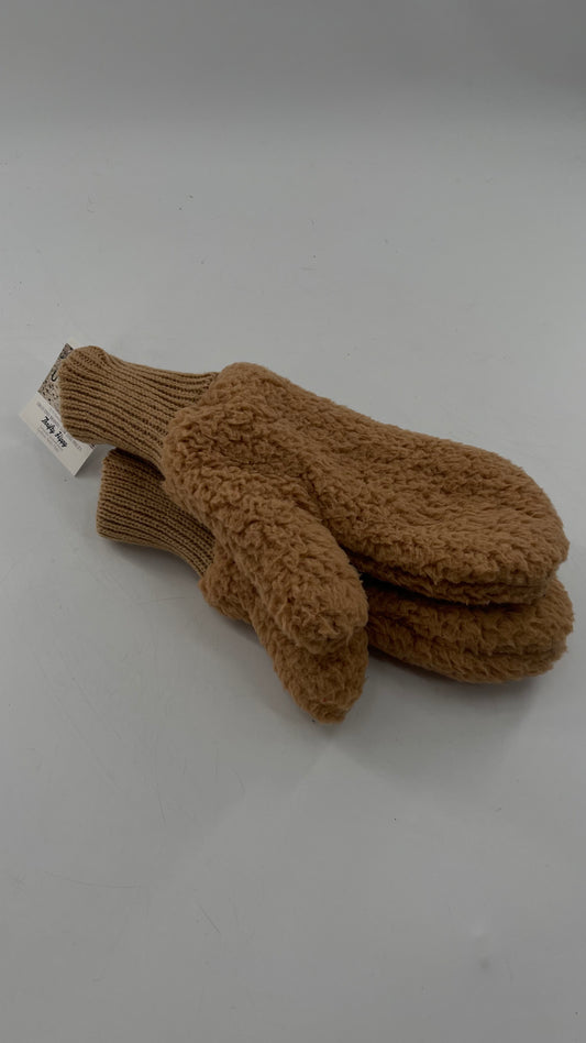 Urban Outfitters Brown Teddy/Sherpa Mittens